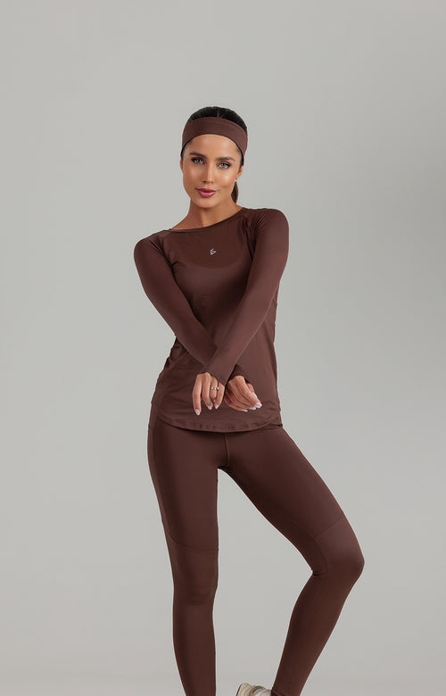 T-shirt Slim Brownie | Dry - Manga Longa