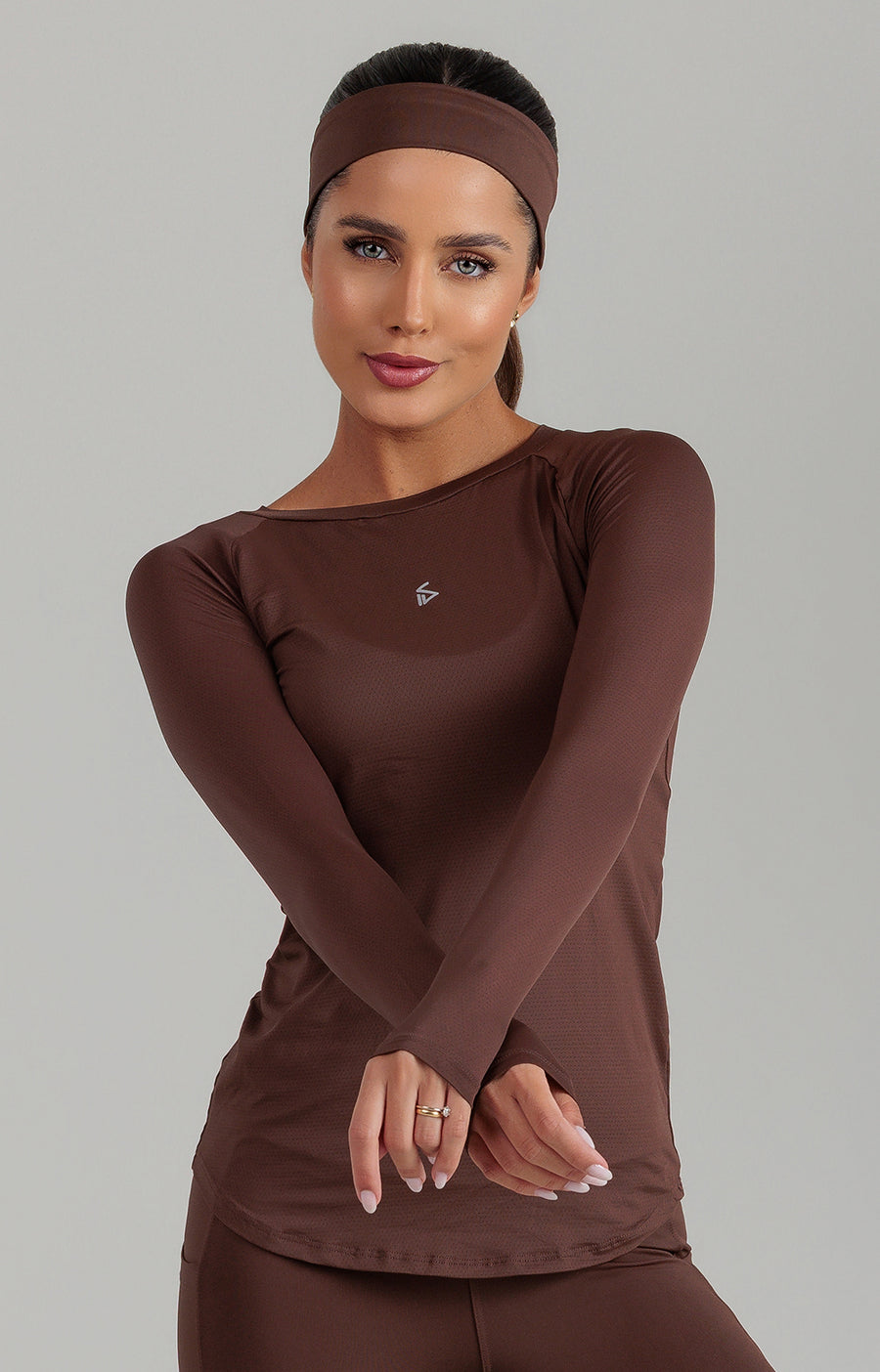 T-shirt Slim Brownie | Dry - Manga Longa