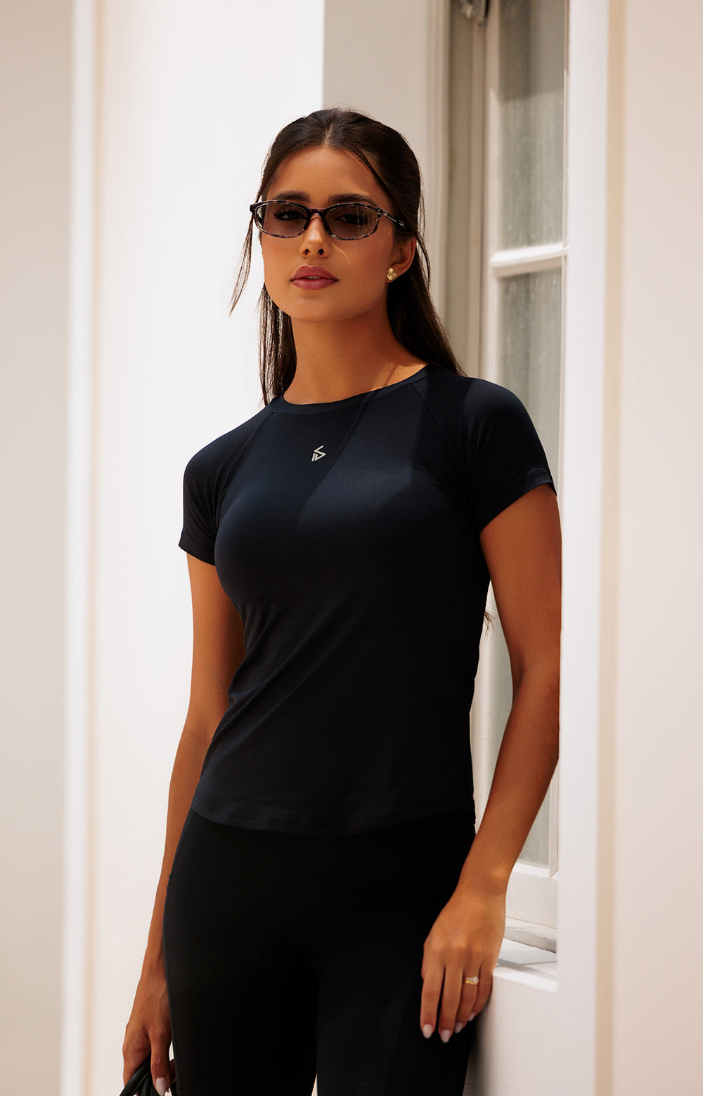 T-shirt Slim Black | Dry - Manga Curta