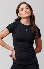 T-shirt Slim Black | Dry - Manga Curta