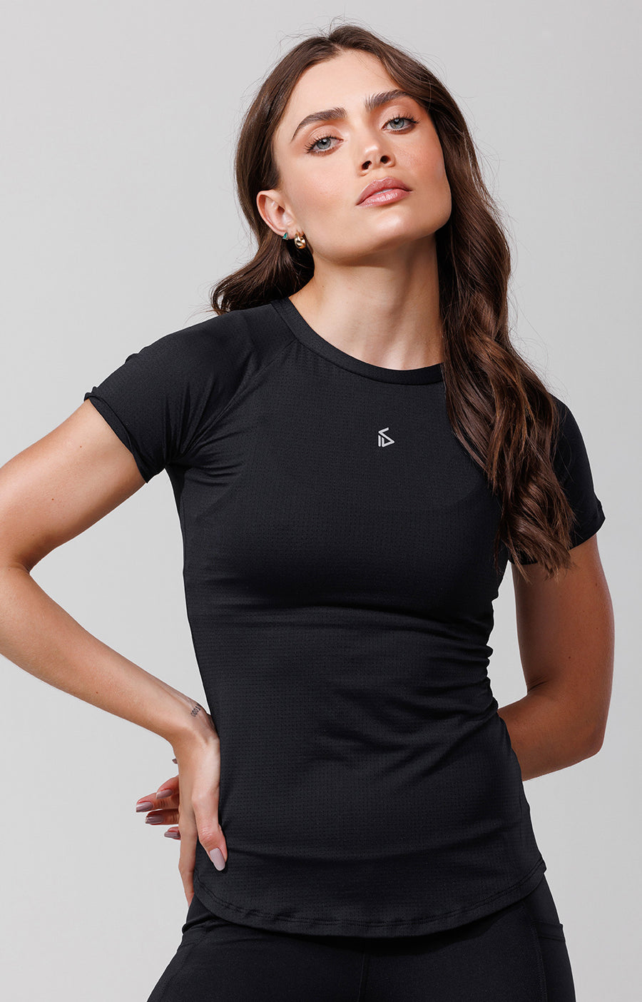 T-shirt Slim Black | Dry - Manga Curta