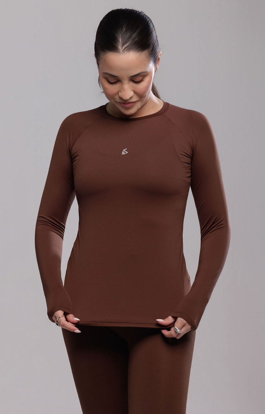 T-shirt Slim Brownie | Dry - Manga Longa